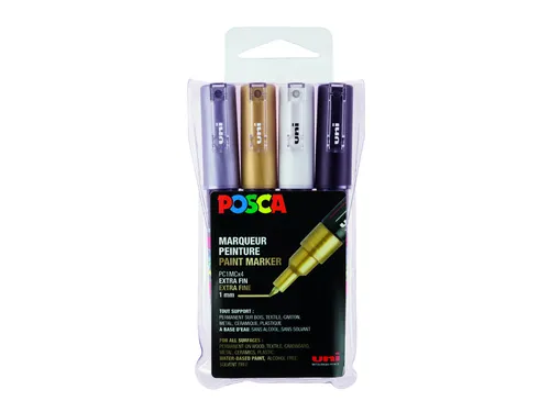 Verfstift Posca PC1MC Extra Fijne punt 0,7-1,0mm 4st assorti