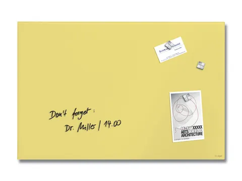 Glas Magneetbord Sigel Artverum mat pastelgeel 60x40cm