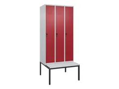 armoire vestiaire noir et blanc HxlxP 2120x900x815mm 3compart.