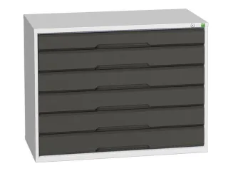 ladekast HxBxD 800x1050x550mm 6laden romp RAL7035 front RAL7016 - 1