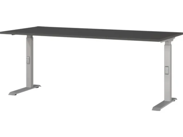 In hoogte verstelbaar bureau,HxBxD 680-910x1800x800mm,blad grafiet