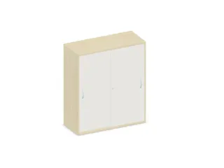 Schuifdeurkast 1150x1000x430mm Decor Romp Esdoorn Decor Front Wit - 1