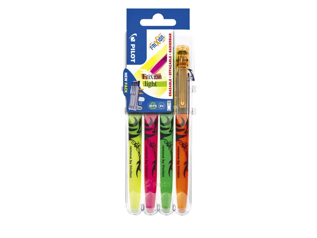 Markeerstift Pilot Frixion Light 4.0mm Set2Go 4 stuks Neon kleuren