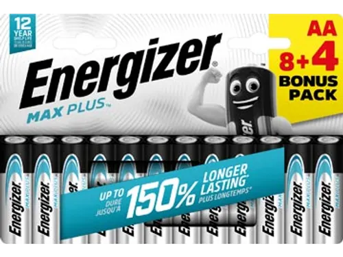 batterijen Max Plus AA/LR06/E91 blister van 8 + 4
