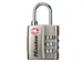 Hangslot Masterlock 4680EURDNKL 3-cijfer combinatie TSA nikkel 30mm