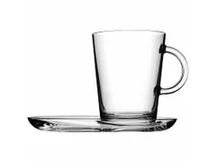 Theeglas en schotel Tribe ca 40cl Transp 2 set