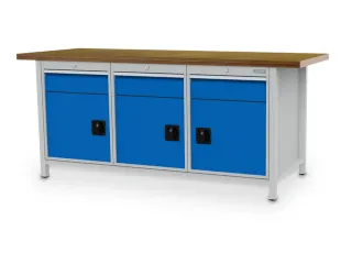 werkbank,HxBxD 860x2000x750mm,onderstel RAL5013,fronten RAL7040 - 1