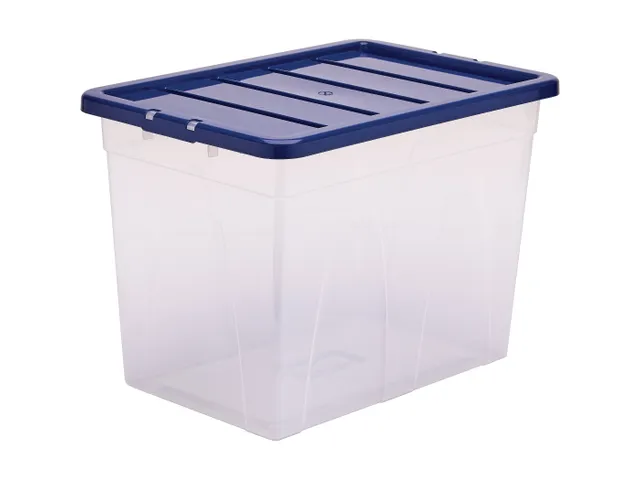 Opbergbox 64 Liter Plastic Transparant Blauw