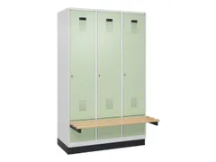 locker met bank,HxBxD 1950x1200x815mm,3vak,vak B 400mm,cilinderslot