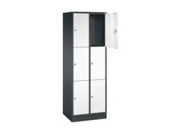 lockerkast,HxBxD 1950x620x500mm,2x3vakken,cil.-slot,sokkel