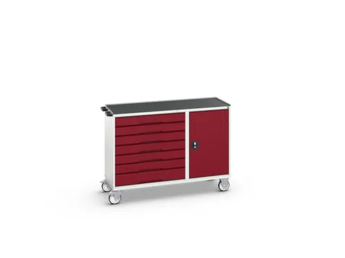 montagetafel 965x1300x550mm staalblad 7 laden kast front RAL3004