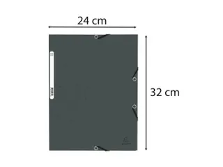 Elastomap 3 kleppen glanskarton 355gm² A4-Grijs - 4
