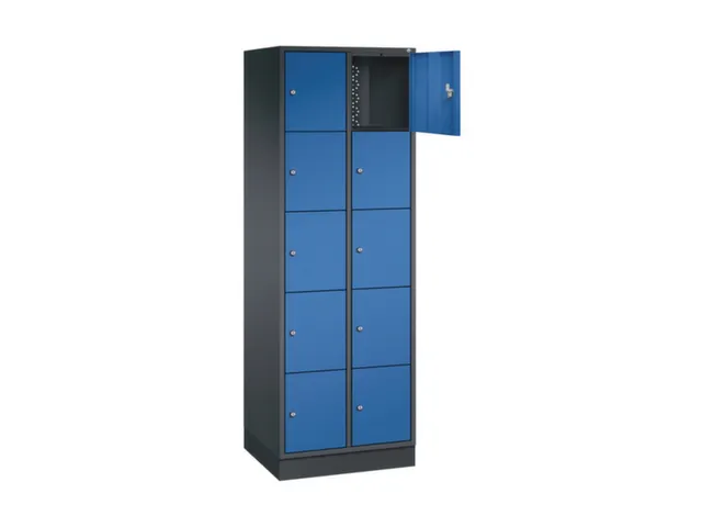 lockerkast,HxBxD 1950x620x500mm,2x5vakken,cil.-slot,sokkel