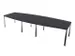 vergadertafel,HxBxD 740x3600x1400mm,vatvormig,CC-zwart