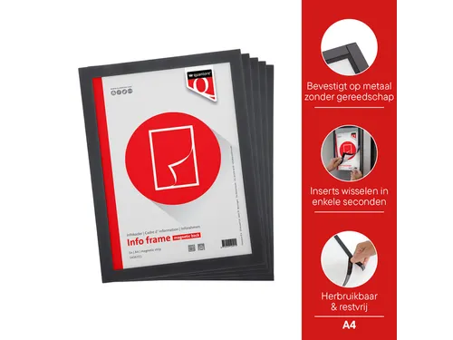 Infokader Quantore magnetisch 5- pack A4 zwart