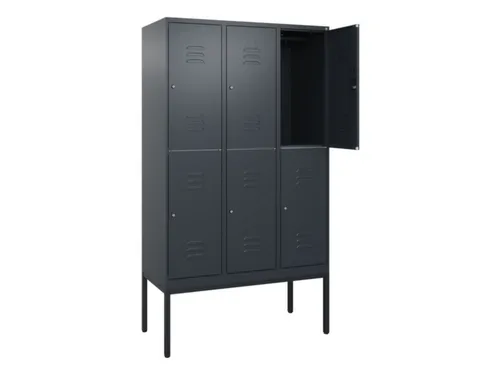 dubbeldekse locker,HxBxD 2120x1200x500mm,3x2vak.,vak B 400mm,cil.-slot