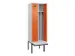 locker met bank,voor scheiding van kleding,HxBxD 2120x600x815mm,2vak