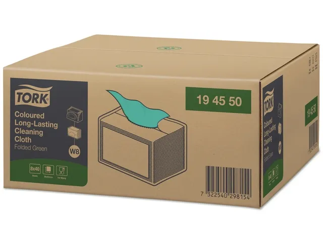 Reinigingsdoek Tork Long lasting W8 multifunctioneel groen 194550