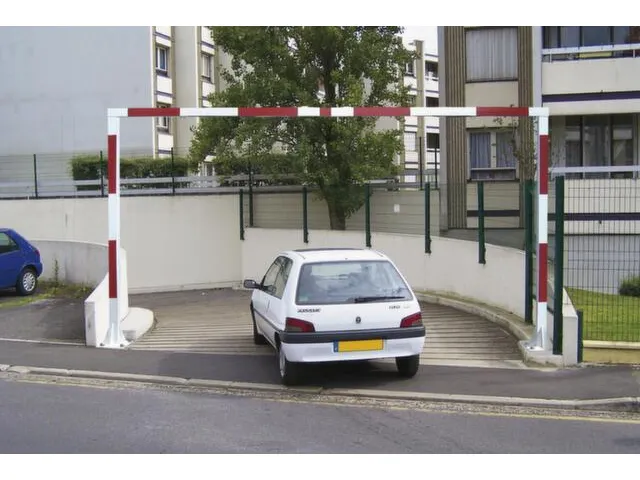 hoogtebegrenzer,HxB 2200x3850-5200mm,paal rood/wit