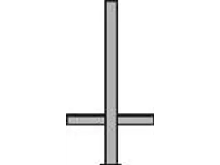Afzetpaal Vierkant 70X 70Mm Uitneembaar Bodemhuls Platte Kop Wit/rood - 1