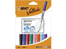 Whiteboardmarker Bic Velleda 1748 rond medium 1.4mm assorti 8 stuks