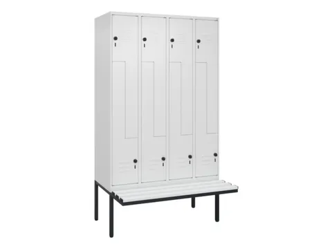 Z-garderobekast,HxBxD 2120x1200x815mm,8vak,vak B 300mm,draaigrendel