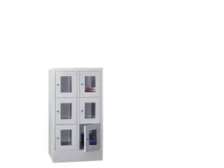 lockerkast,HxBxD 1187x600x500mm,2x3vakken,RAL7035,front RAL5010