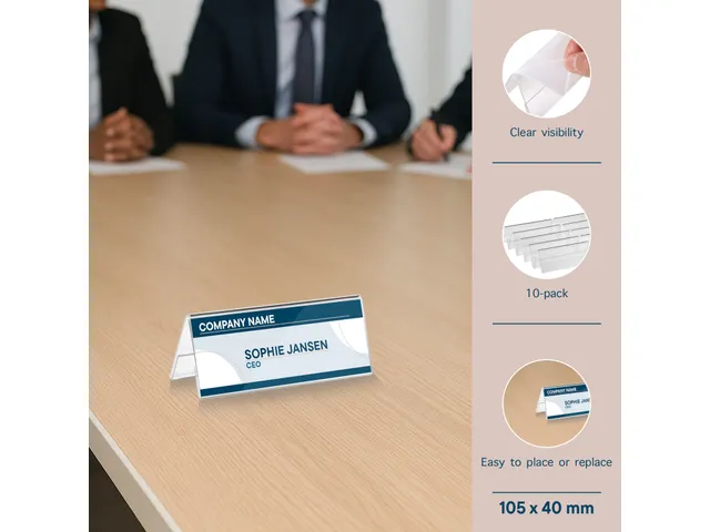 Europel Naamhouder 2-zijdig L-model – 105 × 40 mm – Set van 10