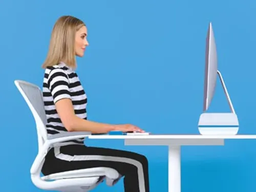 Ergo WOW verstelbare monitorstandaard, wit-blauw