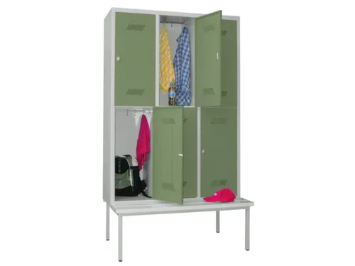 banklocker,dubbeldeks,HxBxD 2150x1200x800mm,RAL7035,front RAL6011
