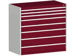 ladekast 1200x1300x650mm 8laden zware lasten RAL7035 front RAL3004