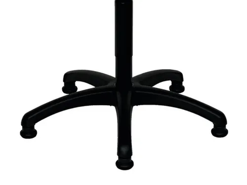 Draaikruk 610-870mm Zwart Kunstleer Gasveer Zwart Voetkruis Glijders