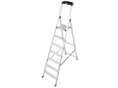 trapladder,eenzijdig,7treden,bordes met profiel,Stand H 1,5m