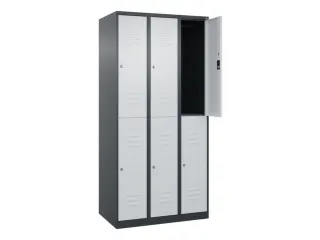 dubbeldekse locker,HxBxD 1850x900x500mm,3x2vak.,vak B 300mm,cil.-slot - 2