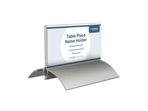 Europel Tafelnaambordje 52 x 100 mm 2 stuks Acryl/Aluminium