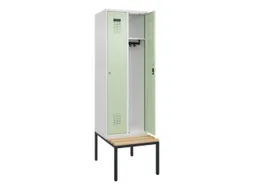 locker met bank,HxBxD 2120x600x815mm,2vak,vak B 300mm,cilinderslot