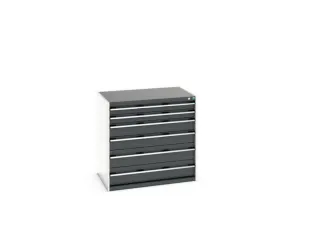 ladekast HxBxD 1000x1050x750mm 6laden RAL7035 front RAL7016 - 8