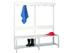 Omkleedbank 2000mm Kunststof Zitlat Kledinghaken M.Schoenenrek Ral7035