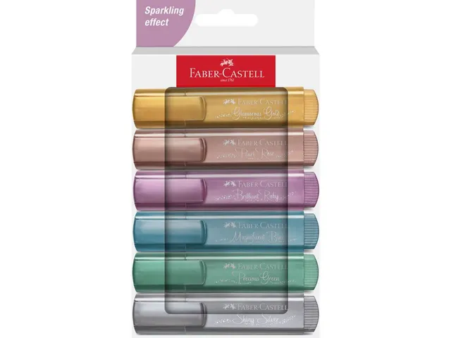 Markeerstift Faber-Castell 46 metallic 6stuks goud, zilver, roze, ruby