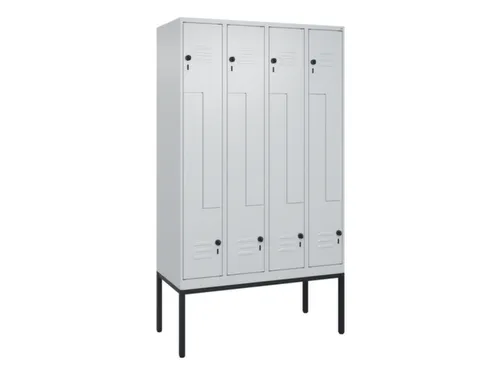 Z-garderobekast,HxBxD 2120x1200x500mm,vak B 150/300mm,draaigrendel
