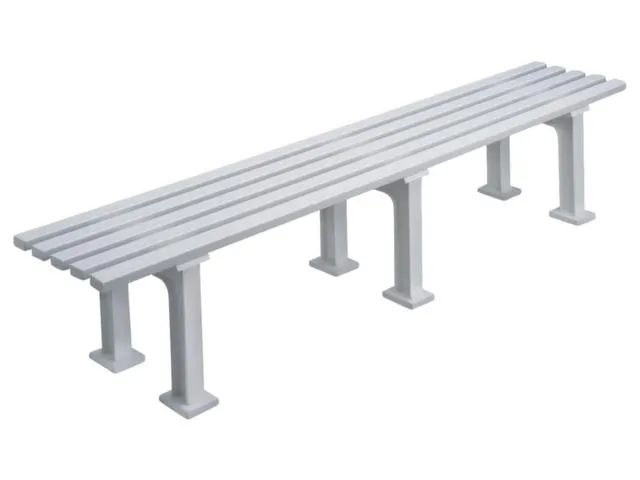 Kunststofbank 415x2000x370mm Zit H 415mm 5 Latten 3 Pootstellen Wit