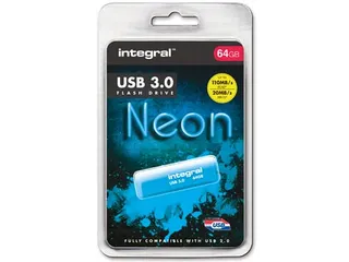 Neon USB 3.0 stick, 64 GB, blauw - 1