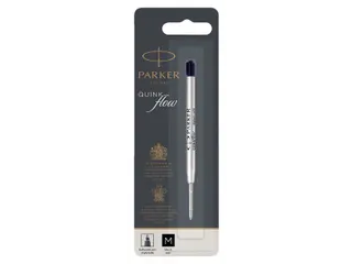 Balpenvulling Parker Quinkflow medium zwart blister à 1 stuk - 1