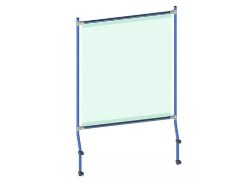 anti-speekselscherm,pvc-folie,glashelder,frame staal RAL5007