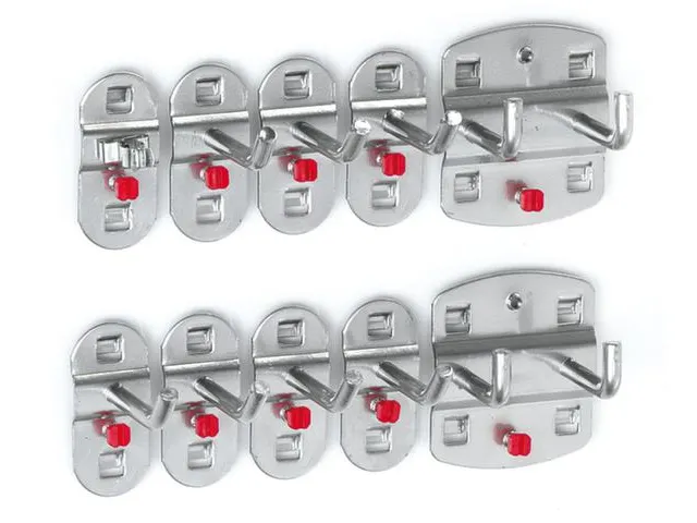 Haken Voor Geperforeerde Plaat Assortiment 10-Delig Aluminium-Kleurig