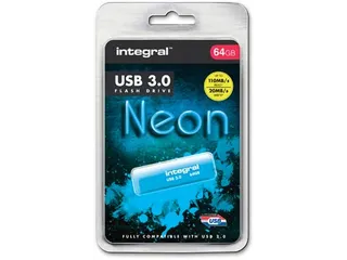 Neon USB 3.0 stick, 64 GB, blauw - 4