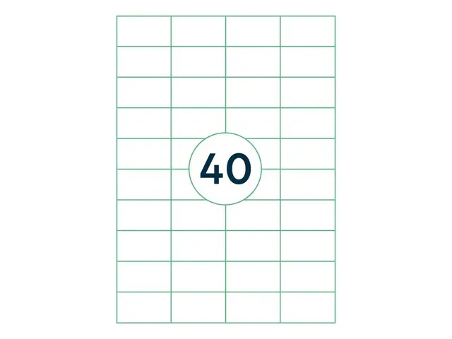 OUTLET Etiketten Zelfklevend Wit 40 op A4 52.5x29.7mm 1000 Vel