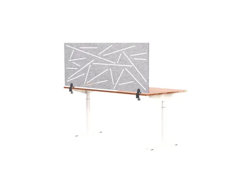 Akoestisch Bureaupaneel met patroon uitsnede 60x160cm Lichtgrijs