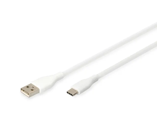 USB-C siliconen oplaadkabel USB-A USB-C 2m USB 2.0 60W wit