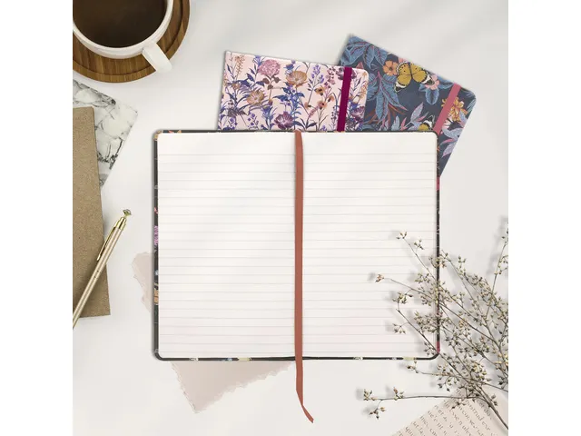Carnet de notes Pukka Pad Bloom SC 13x21cm ligné bleu